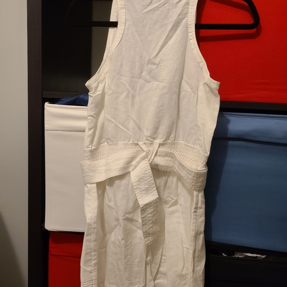 MANGO, White long top with belt, perfect for the summer - Picture 3 of 6